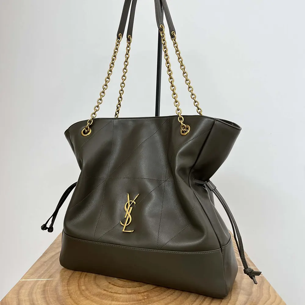 Saint Laurent YSL Women Jamie Shopping in Lambskin-Dark Green - image 4