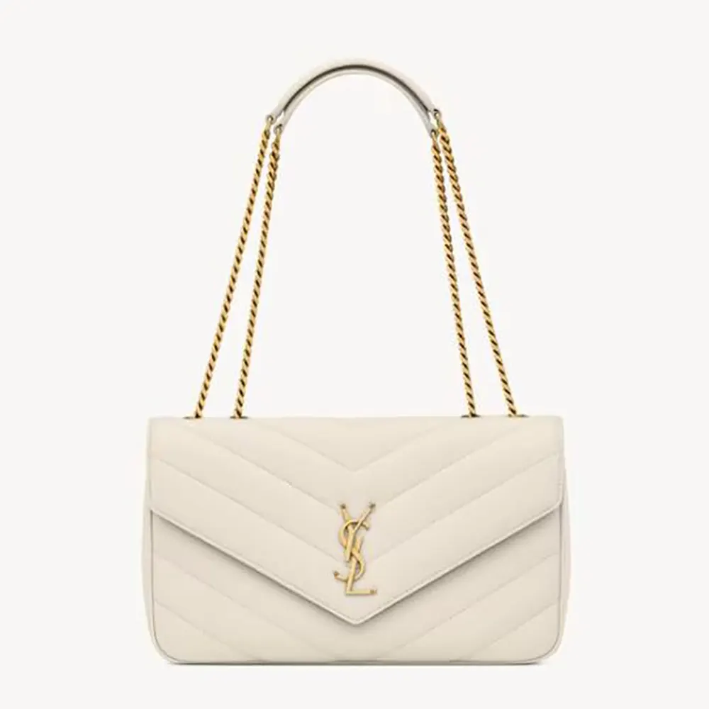 Saint Laurent YSL Women Loulou Medium dark green front angle