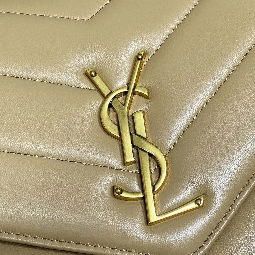 Saint Laurent YSL Women Loulou Medium in Matelasse Lambskin-Natural - image 8