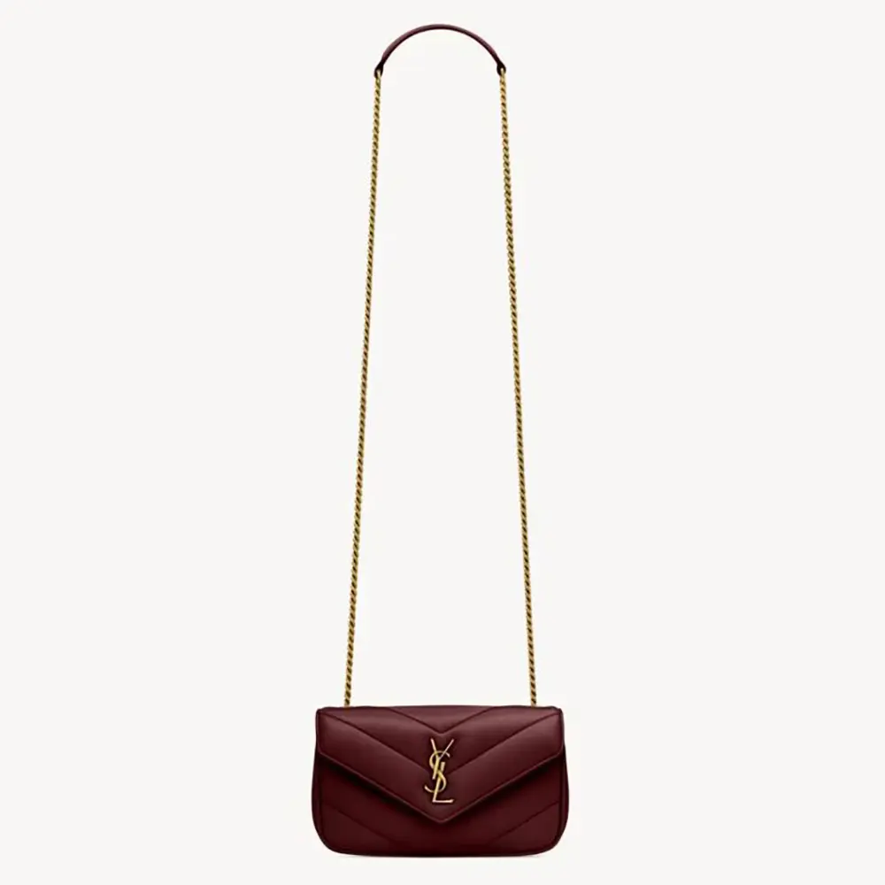 Saint Laurent YSL Women Loulou Mini in Lambskin-Bordeaux