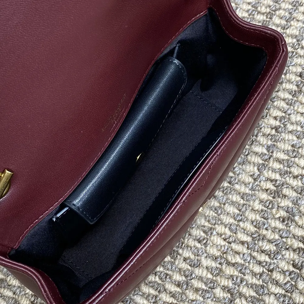 Saint Laurent YSL Women Loulou Mini in Lambskin-Bordeaux - image 8