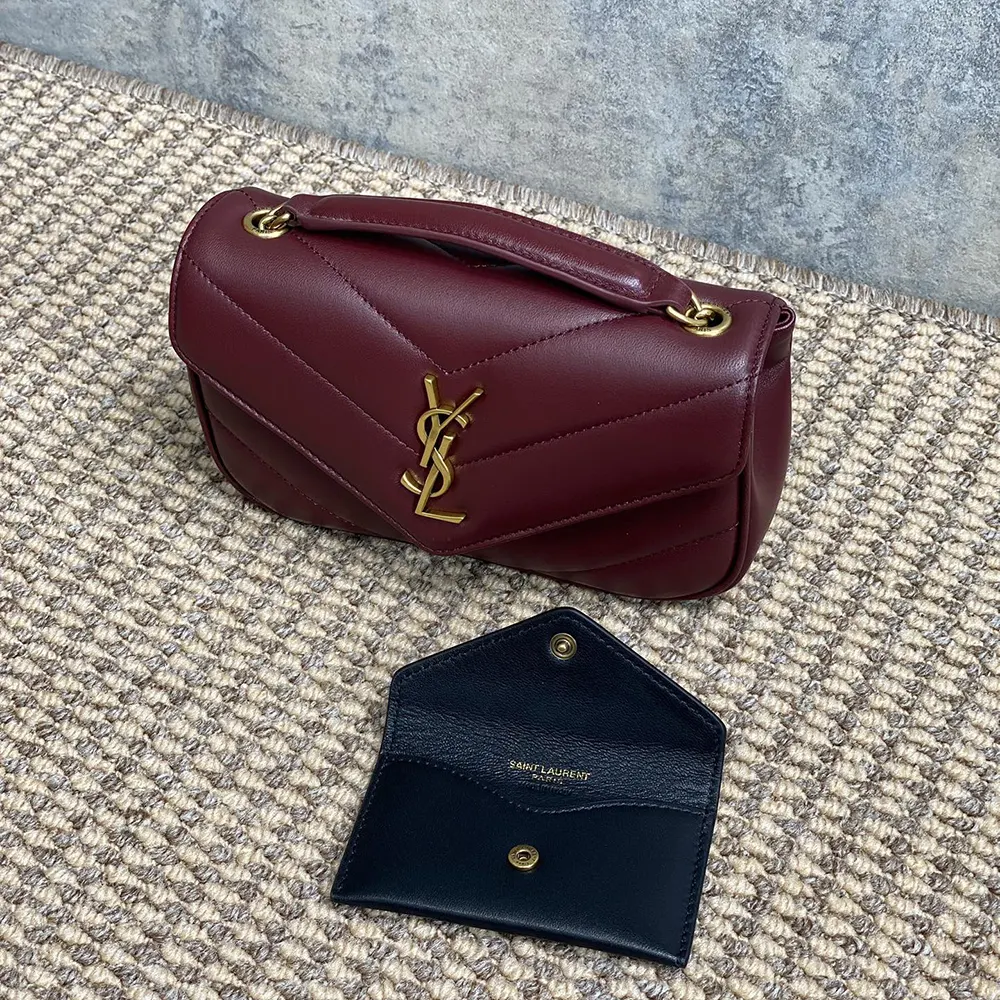 Saint Laurent YSL Women Loulou Mini in Lambskin-Bordeaux - image 5