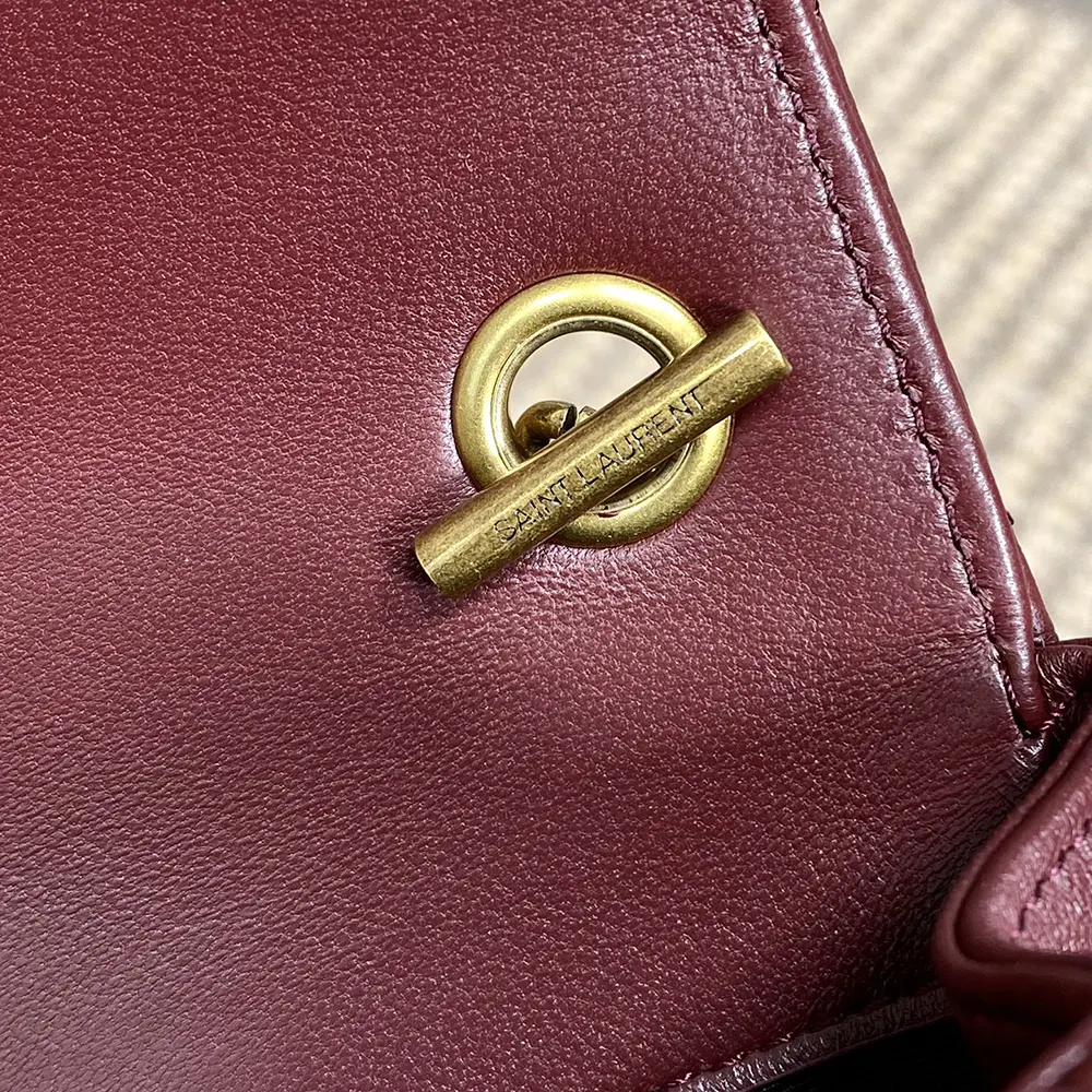 Saint Laurent YSL Women Loulou Mini in Lambskin-Bordeaux - image 10