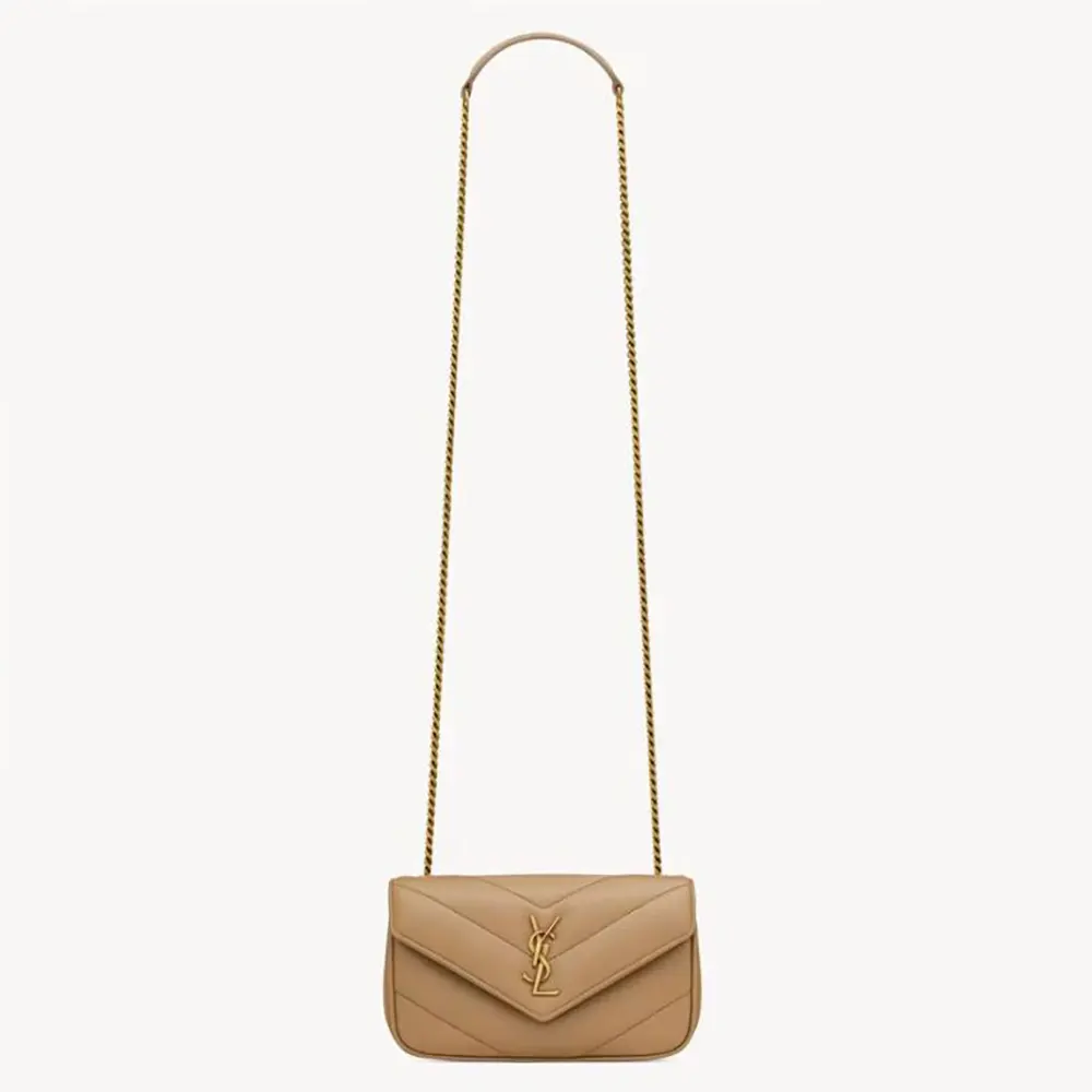 Saint Laurent YSL Women Loulou Mini in Lambskin-Natural