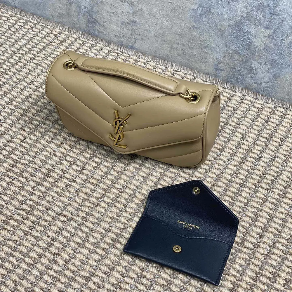 Saint Laurent YSL Women Loulou Mini in Lambskin-Natural - image 4