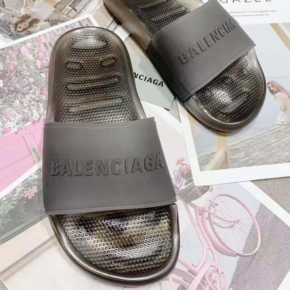 Balenciaga Unisex Pool Transparent Slide Sandal in Black Rubber - image 5