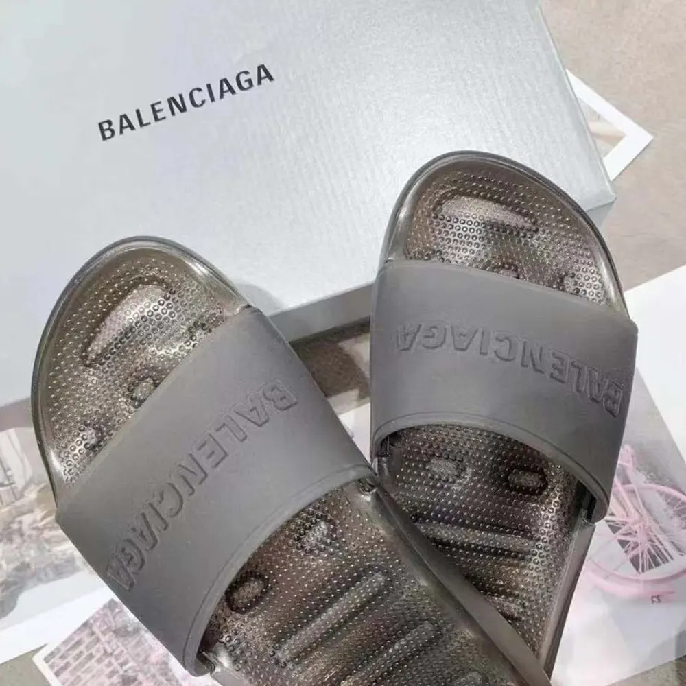 Balenciaga Unisex Pool Transparent Slide Sandal in Black Rubber - image 7