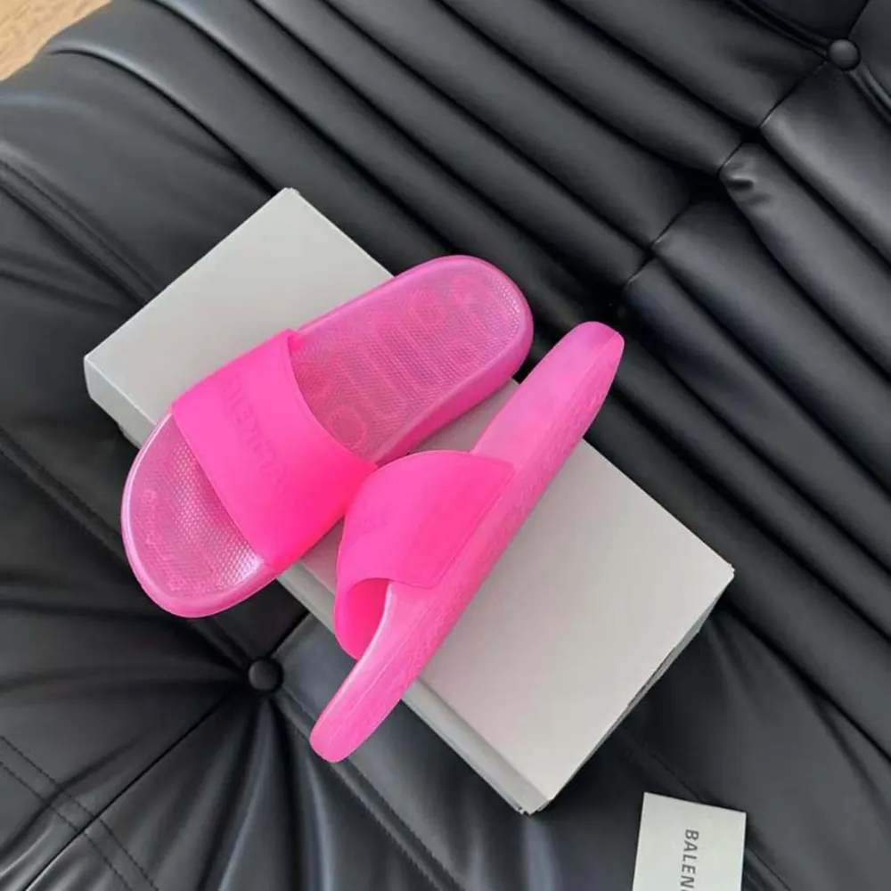 Balenciaga Unisex Pool Transparent Slide Sandal in Pink Rubber - image 7