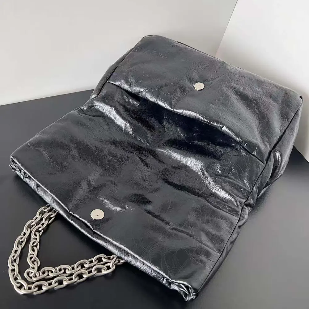 Balenciaga Women Monaco Large Chain Bag in Black/Silver Arena Calfskin - image 6