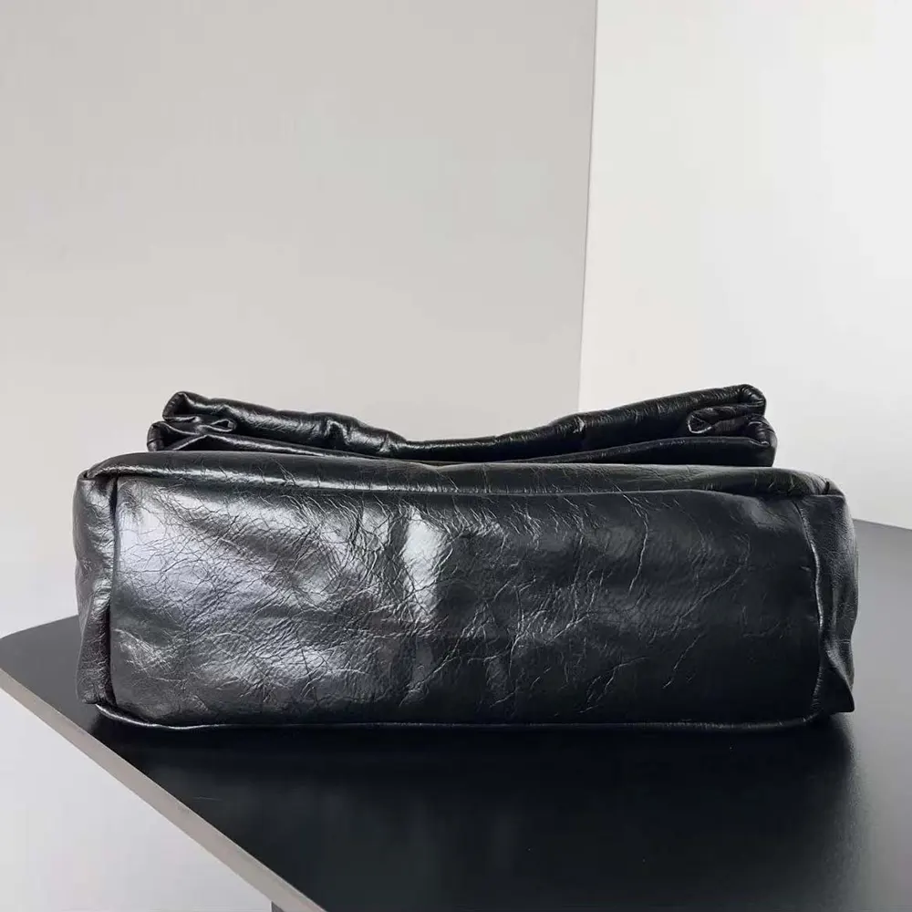 Balenciaga Women Monaco Large Chain Bag in Black/Silver Arena Calfskin - image 5