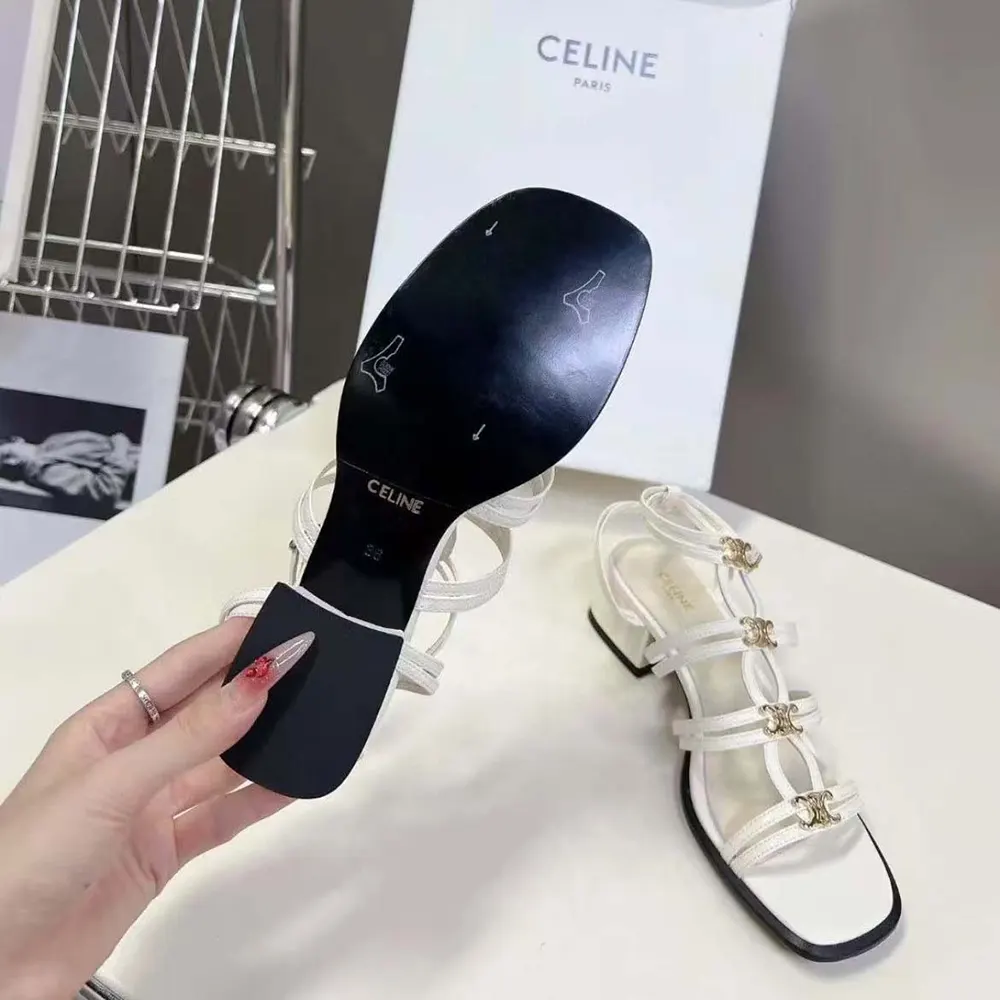 Celine Women Clemence Multi Triomphe Sandal in Lambskin - image 9