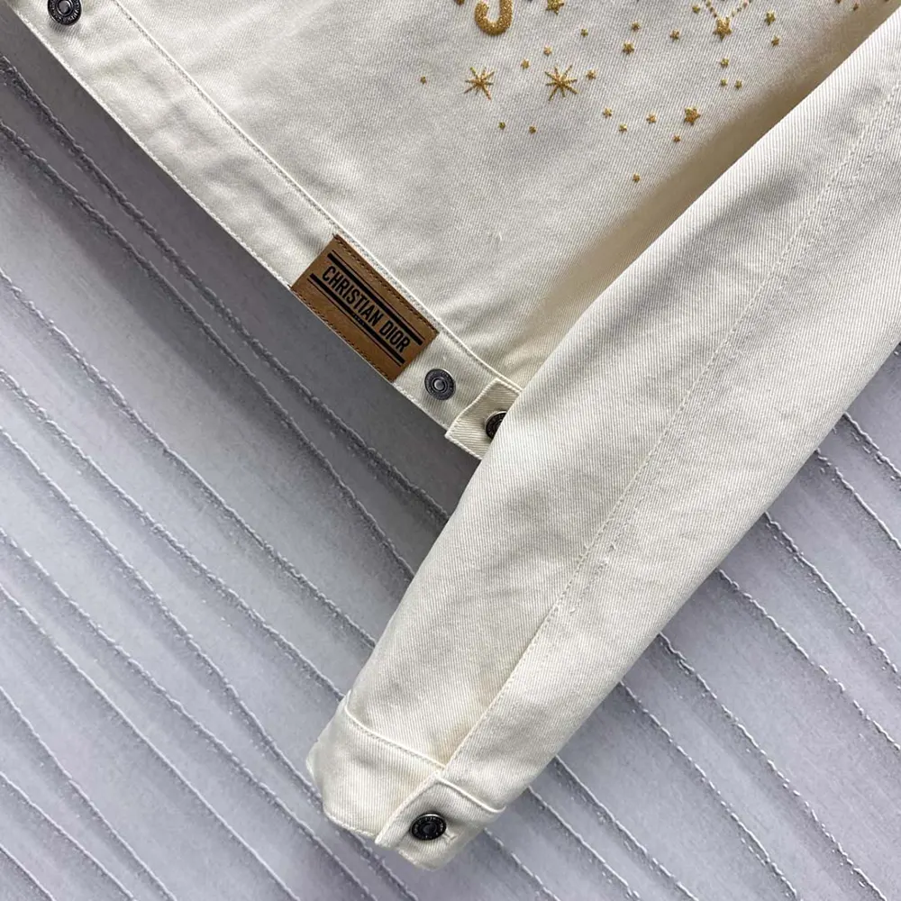 Dior Men Dioramour Jacket White Cotton Denim with Multicolor Cœur des Curiosités Motif - image 8