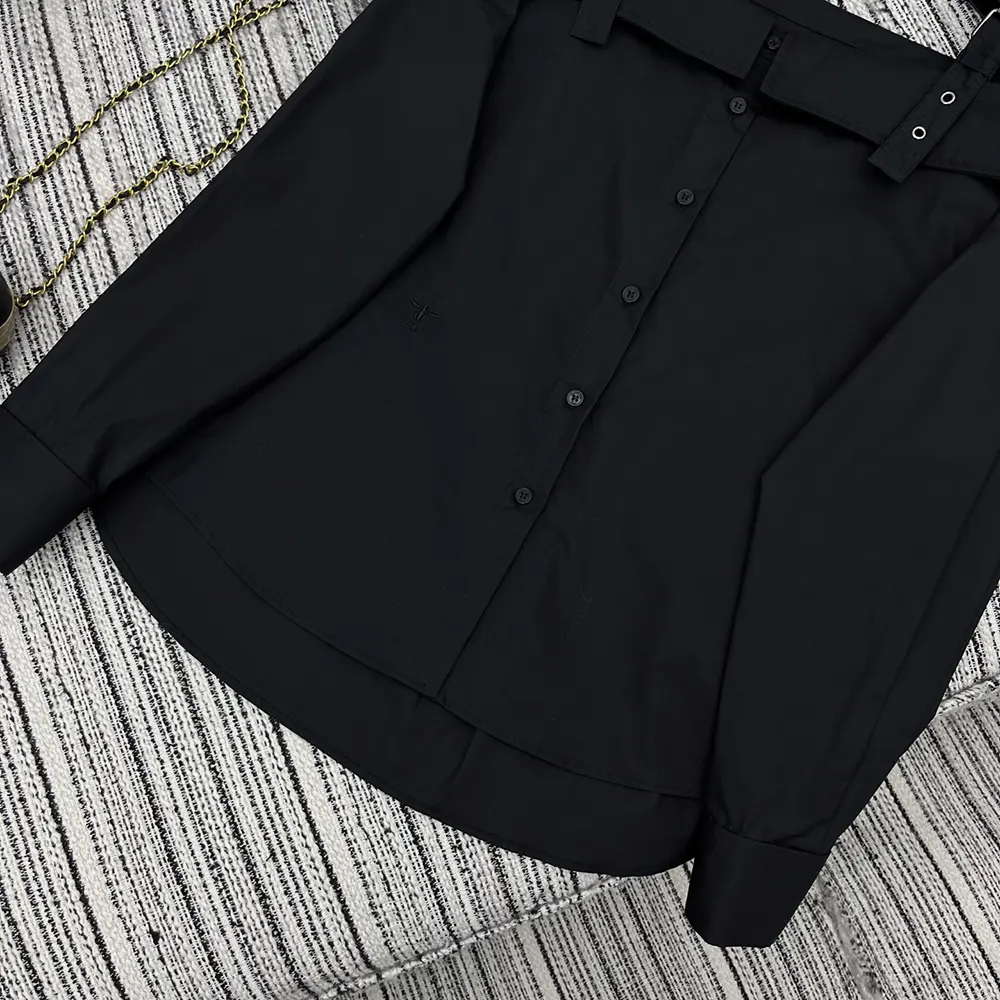 Dior Women Blouse Black Cotton Poplin 521B85A3356_X9000 - image 7