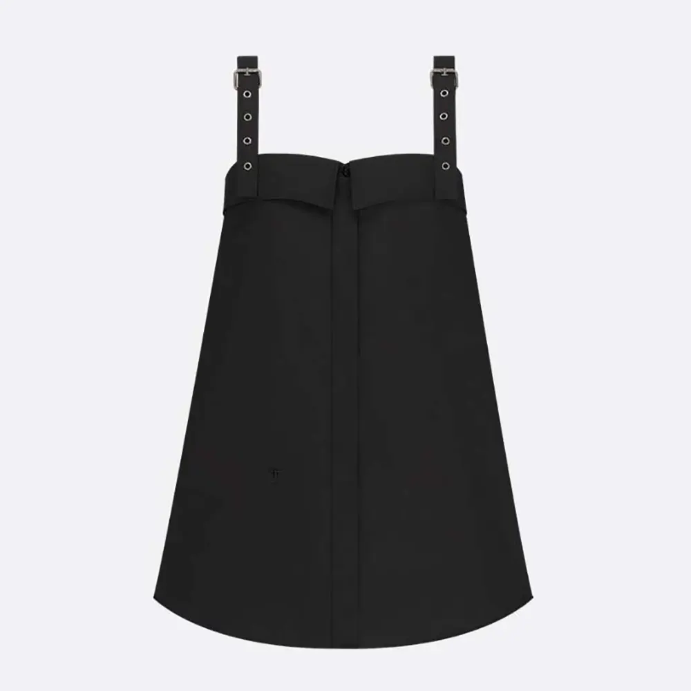 Front view of Dior Women Blouse Black Cotton Poplin with button detail