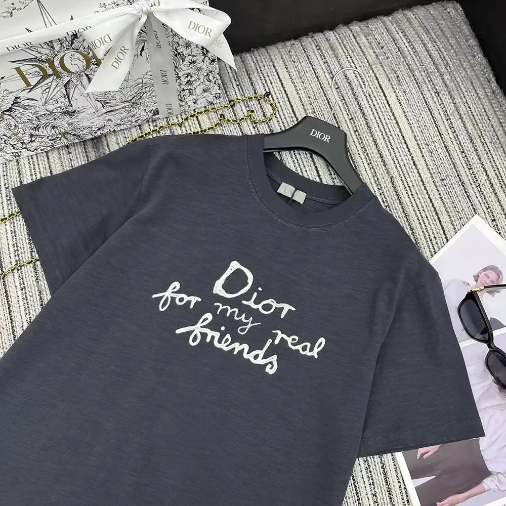 Dior Women DIOR AND HYLTON NEL T-Shirt Relaxed Fit Navy Blue Cotton Jersey - image 6