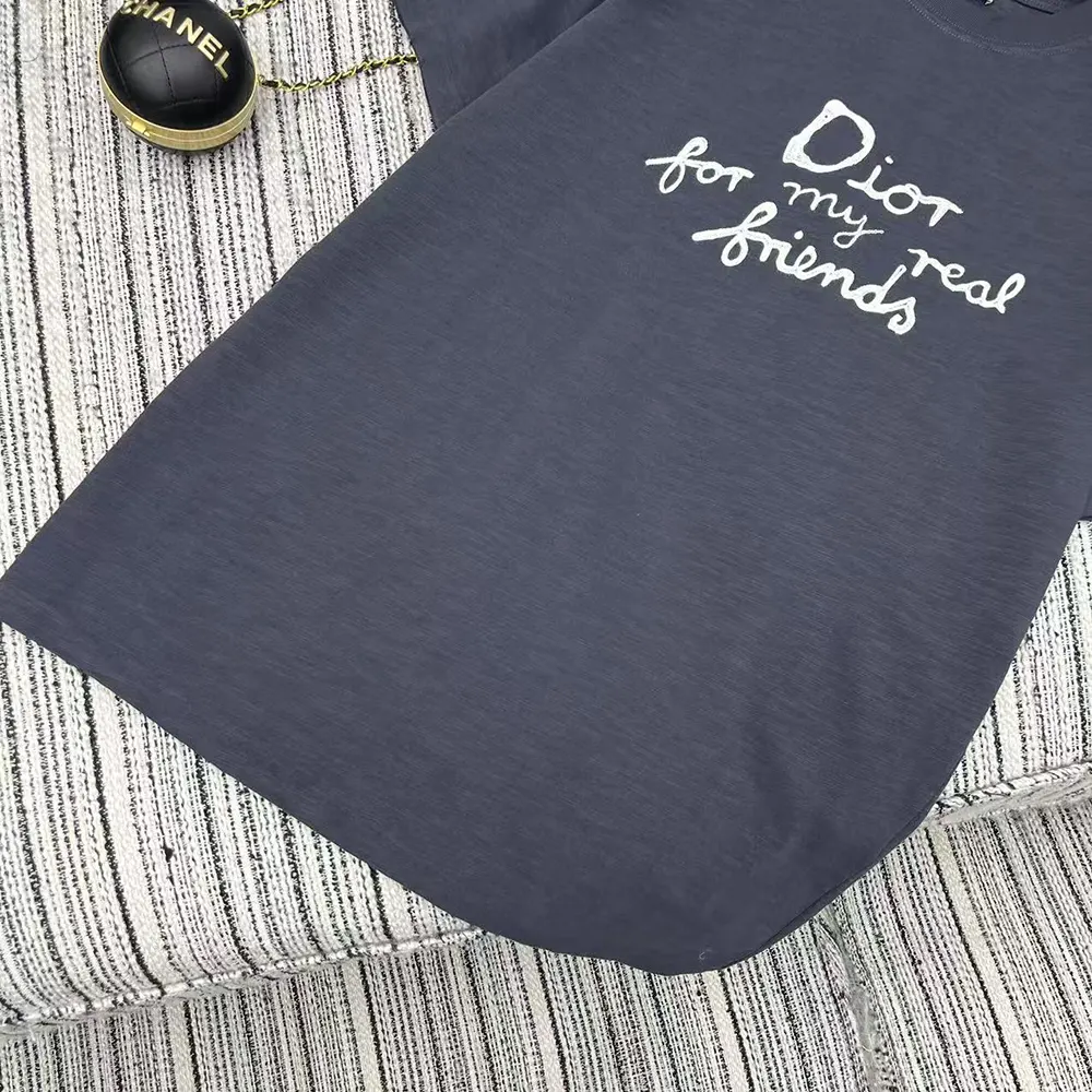 Dior Women DIOR AND HYLTON NEL T-Shirt Relaxed Fit Navy Blue Cotton Jersey - image 7