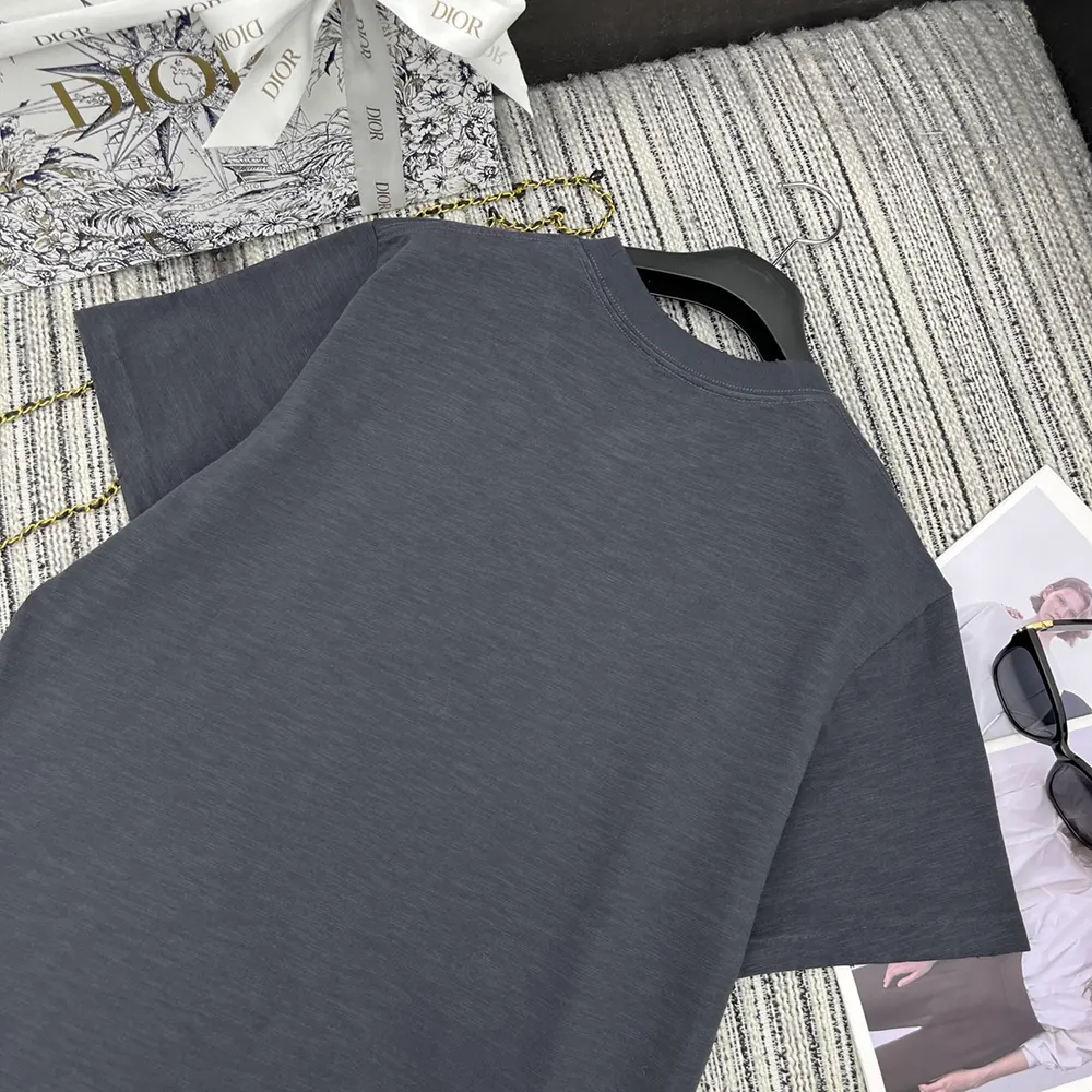 Dior Women DIOR AND HYLTON NEL T-Shirt Relaxed Fit Navy Blue Cotton Jersey - image 8