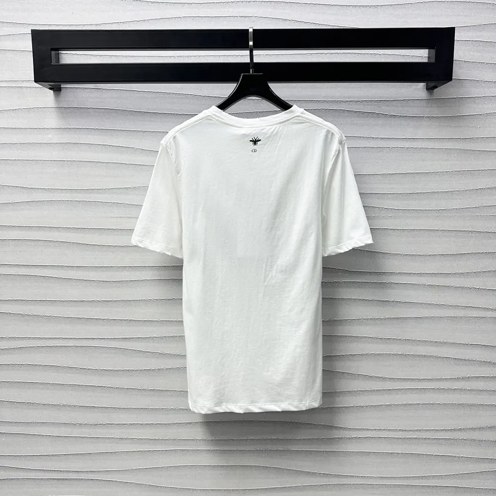 Side profile showing silhouette of Dior Women Dioramour Embroidered T-Shirt