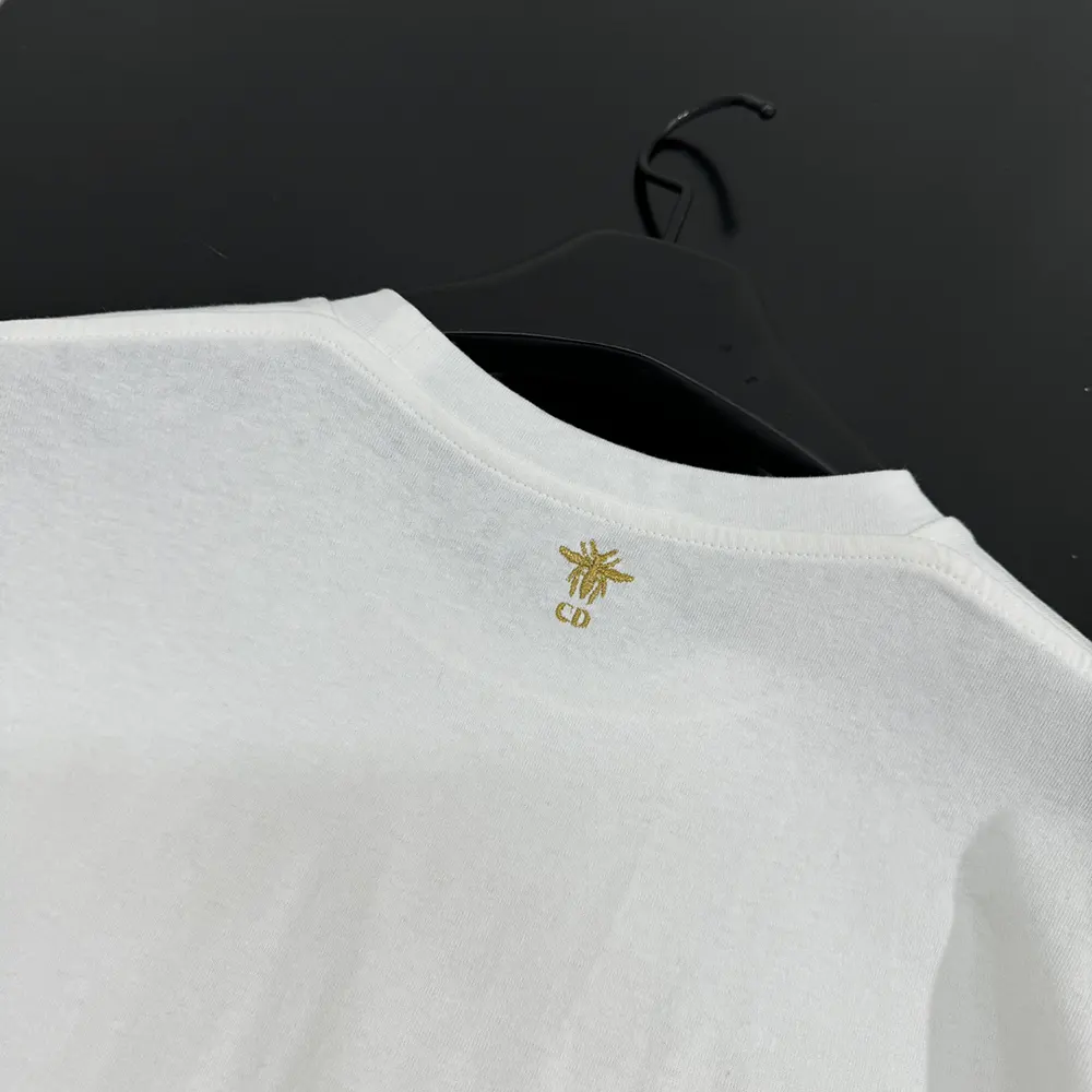 Dior Women Embroidered T-Shirt White Cotton Jersey with Gold-Tone Dior Astral Motif - image 10