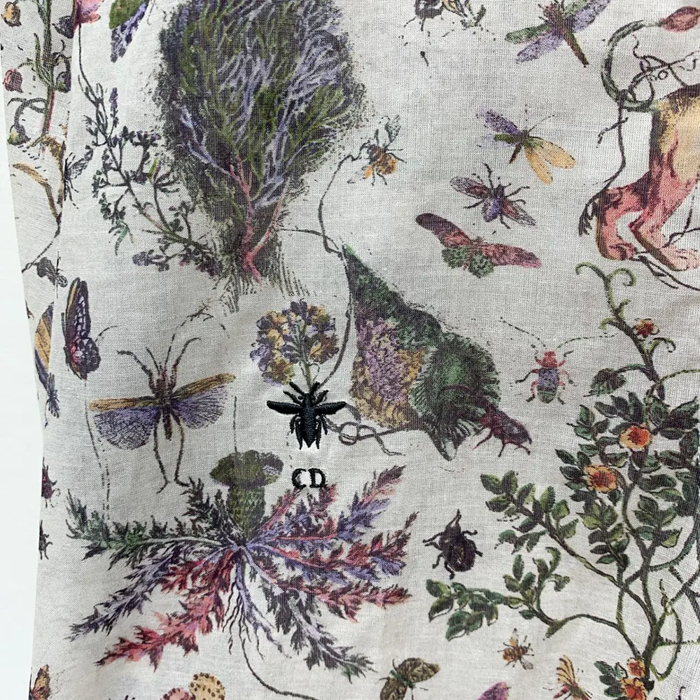 Dior Women Long Blouse White Cotton Muslin with Multicolor Dior Cabinet de Curiosités Motif - image 9