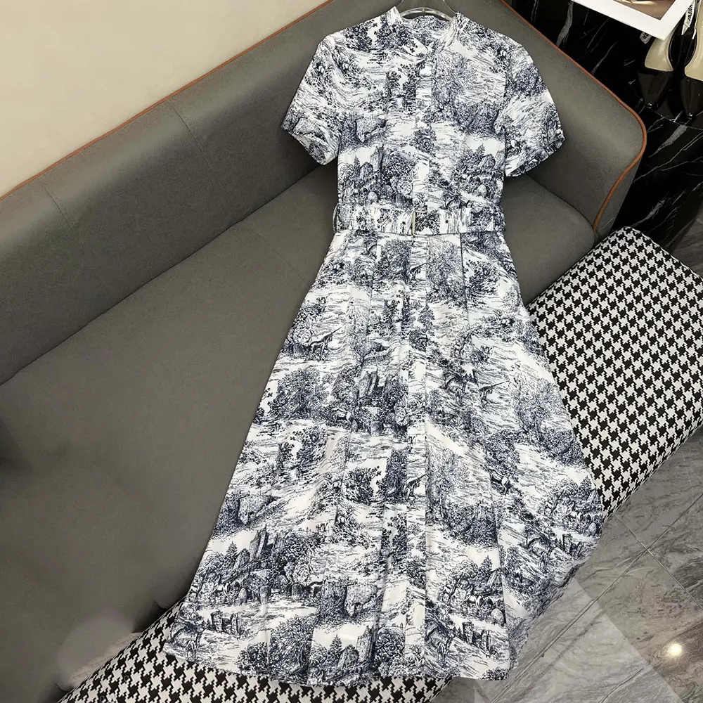 Close-up of collar and buttons on Dior Women Mid-Length Shirtdress