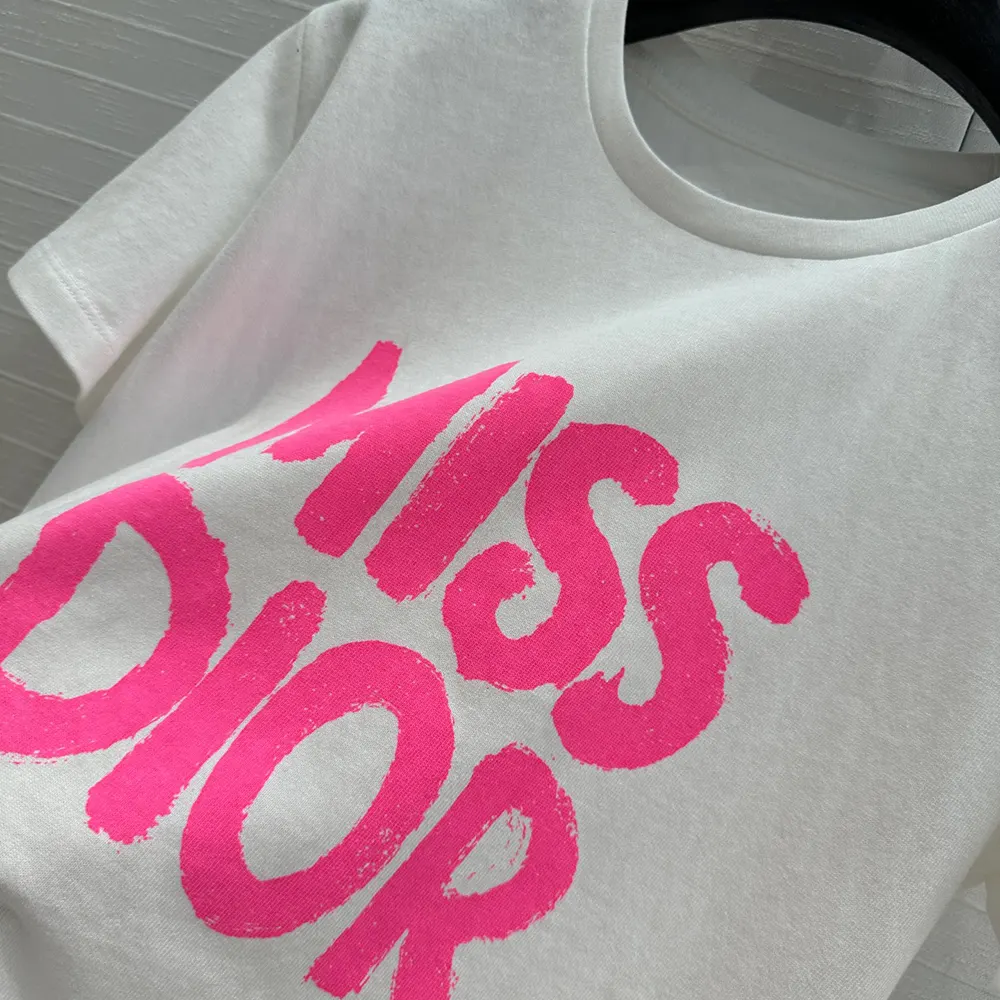 Dior Men Miss Dior T-Shirt White Cotton Jersey with Bright Pink Miss Dior Graffiti Motif - image 7