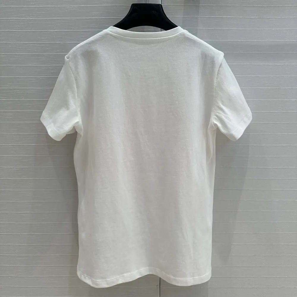 Side angle showing fit of Dior Men Miss Dior T-Shirt with signature print