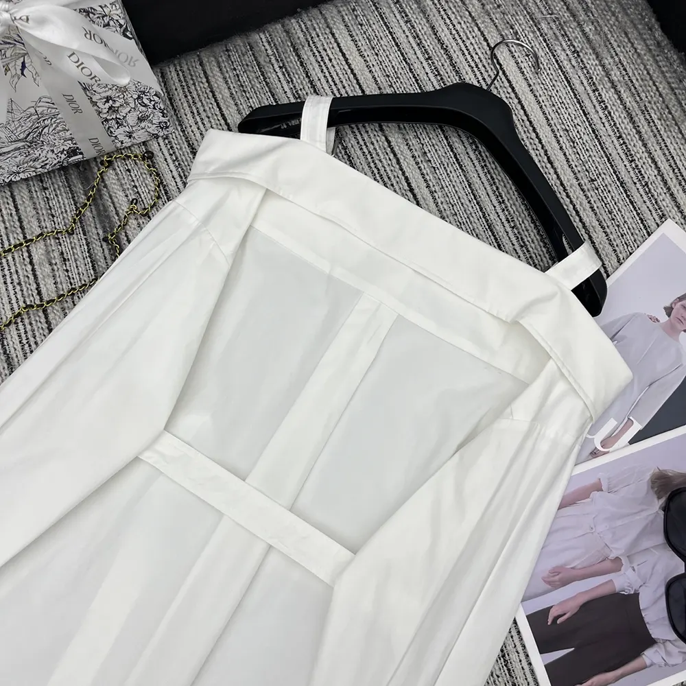 Dior Women Shirtdress White Lightweight Cotton and Silk Poplin - image 6
