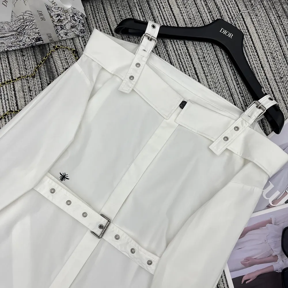 Dior Women Shirtdress White Lightweight Cotton and Silk Poplin - image 4