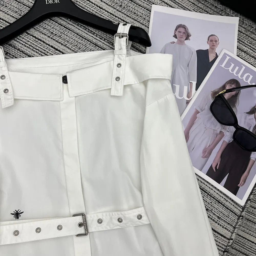 Dior Women Shirtdress White Lightweight Cotton and Silk Poplin - image 5