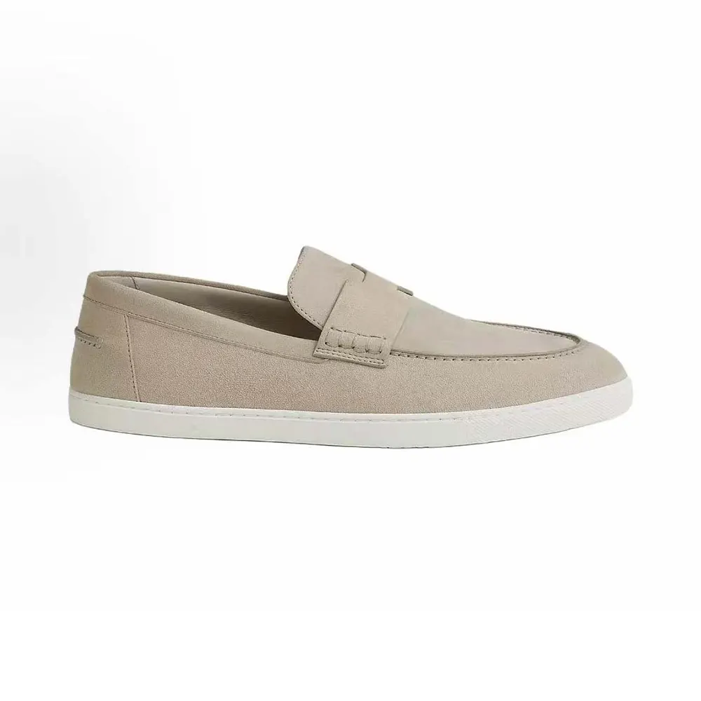 Top-down view highlighting the lambskin insole in Hermes Men Job Loafer