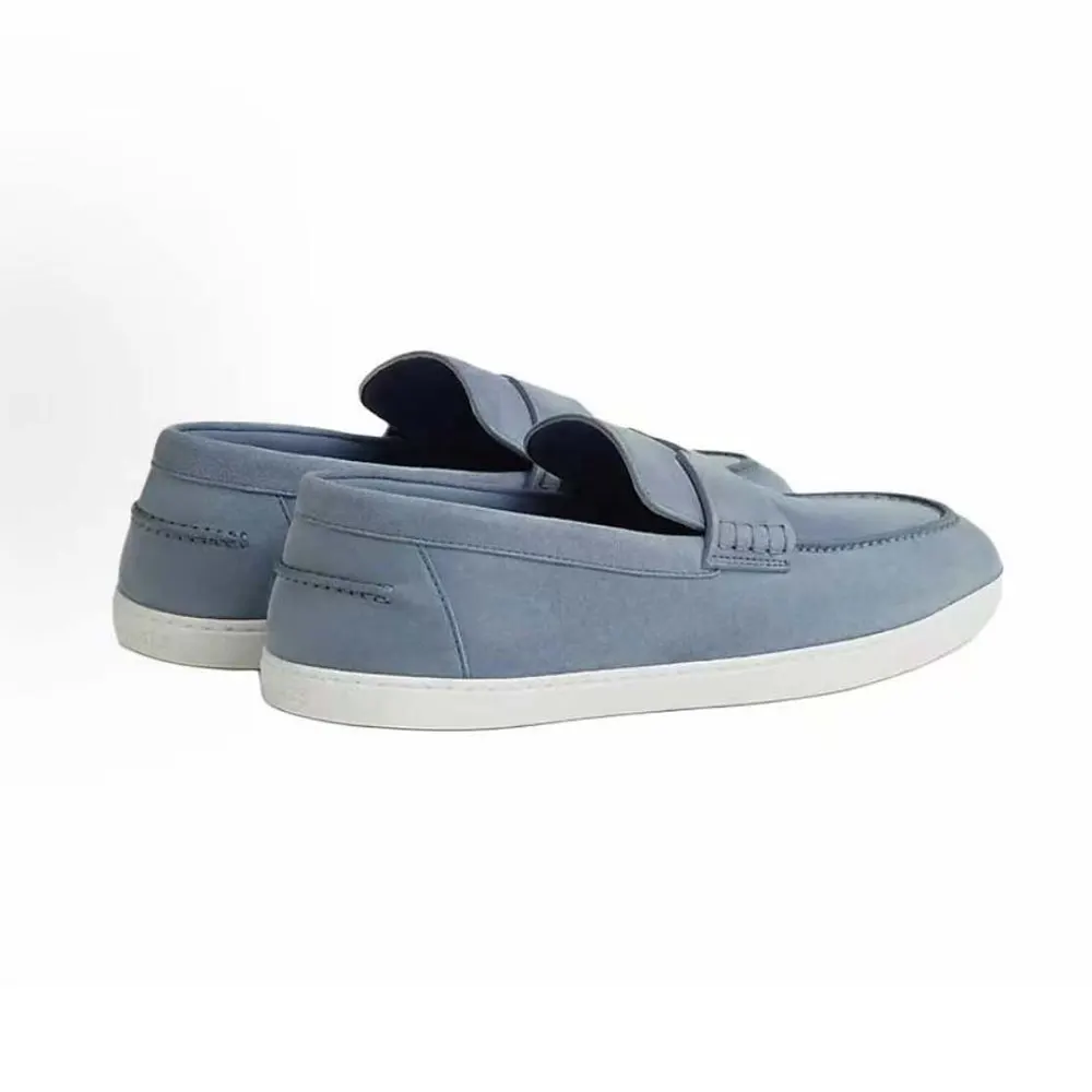 Hermes Men Job Loafer Blue Lambskin Insole and Lining - image 5