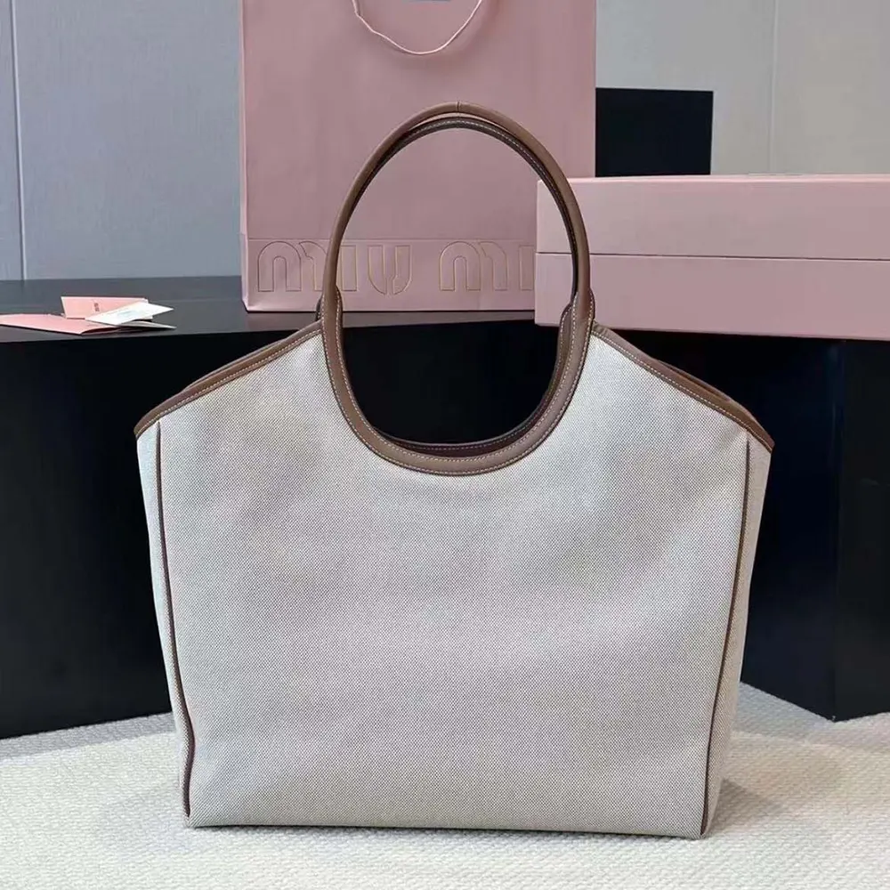 Miu Miu Women IVY Canvas and Leather Tote Bag - image 5