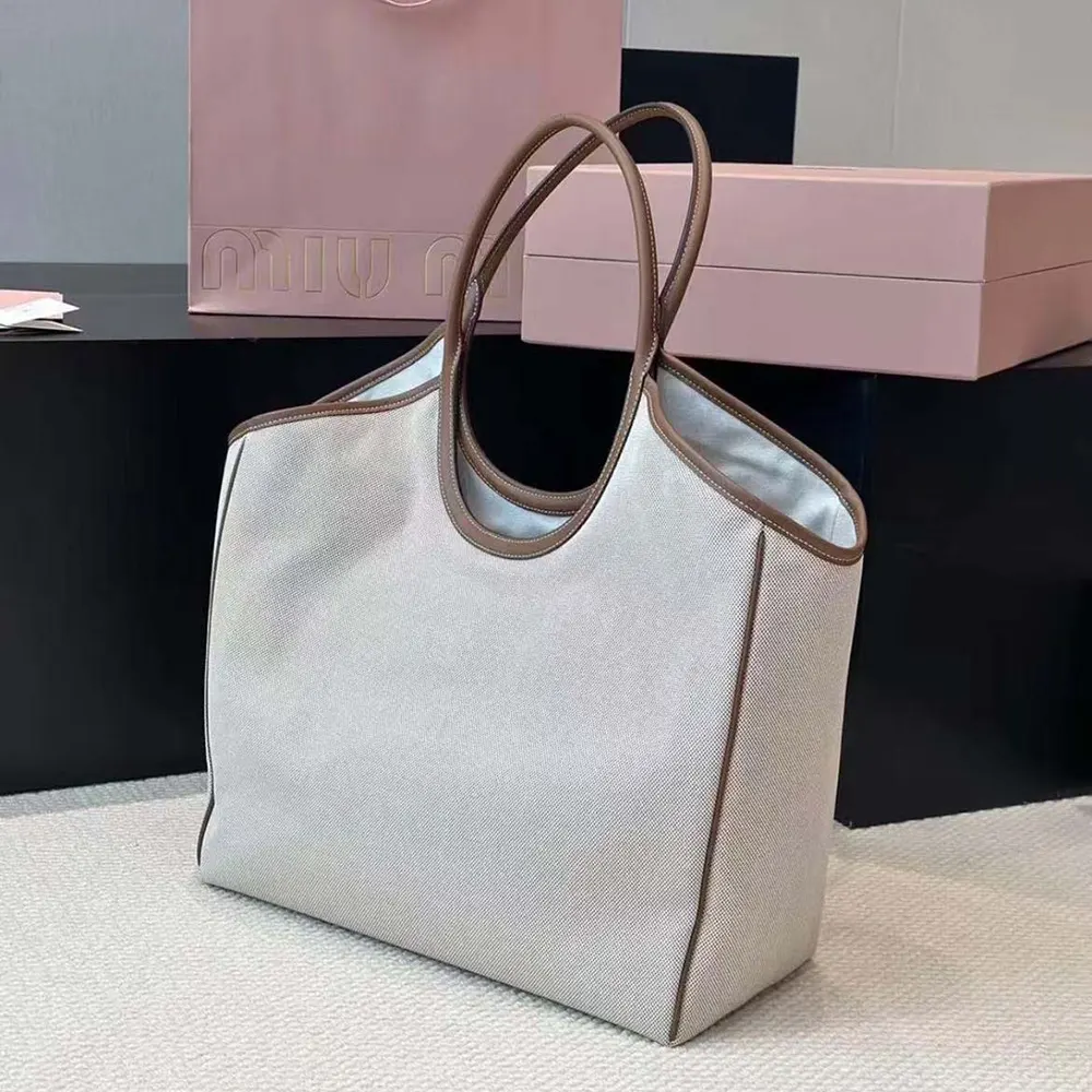 Miu Miu Women IVY Canvas and Leather Tote Bag - image 6