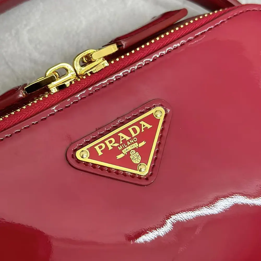 Prada Women Odette Patent Leather Mini-bag-Red - image 7