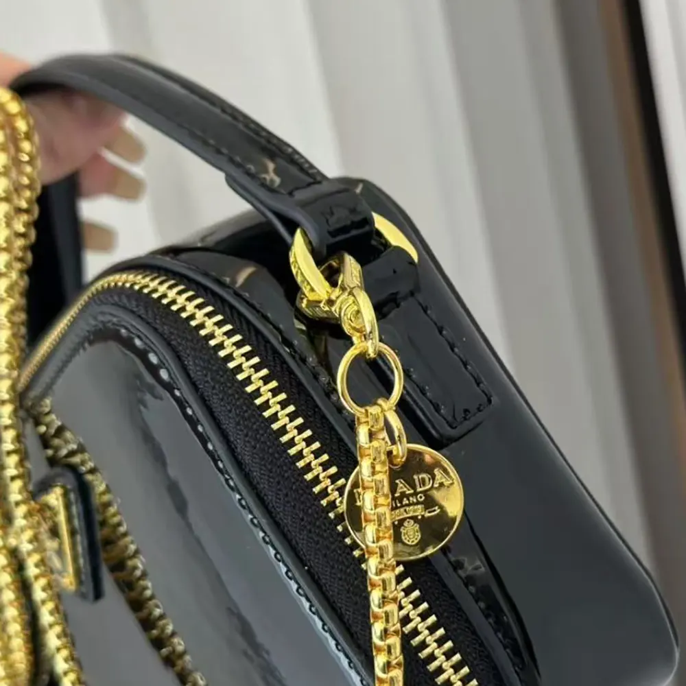 Prada Women Odette Patent Leather Mini-bag-Black - image 9