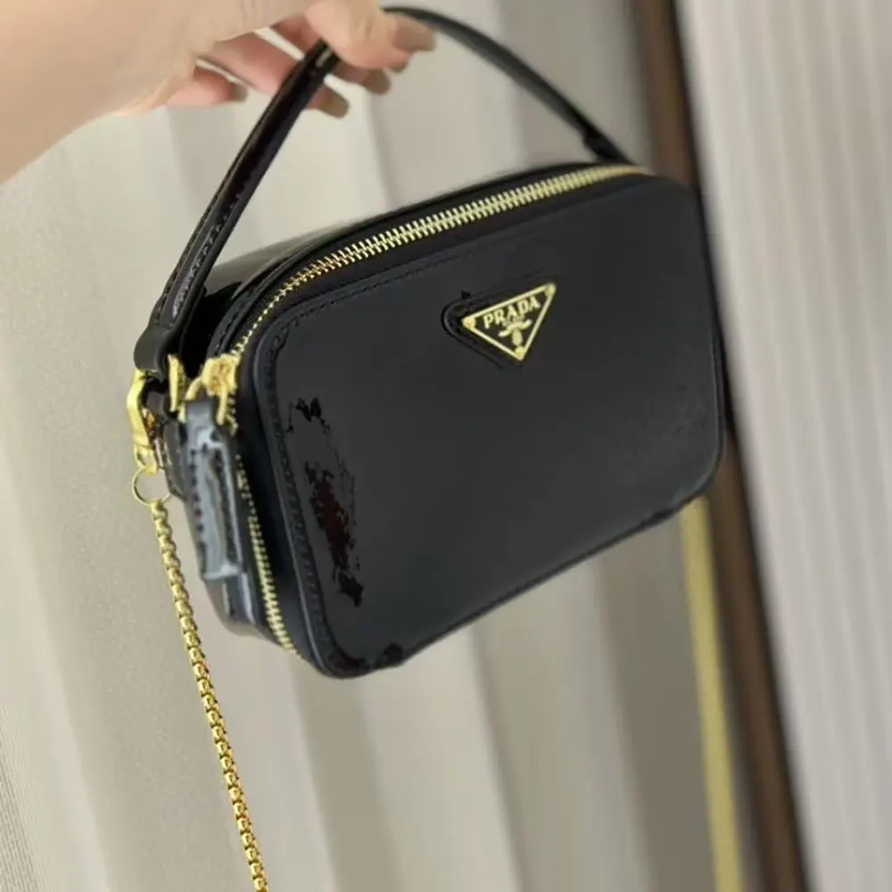 Prada Women Odette Patent Leather Mini-bag-Black - image 5
