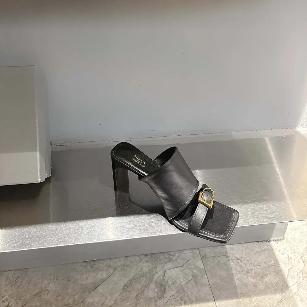 Balenciaga Women Bel Air 80mm Sandal in Black Smooth Calfskin - image 6