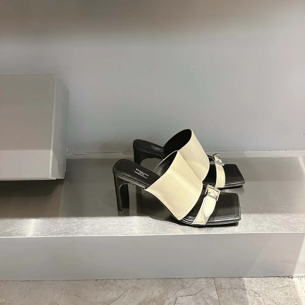 Balenciaga Women Bel Air 80mm Sandal in Soya Smooth Calfskin - image 6