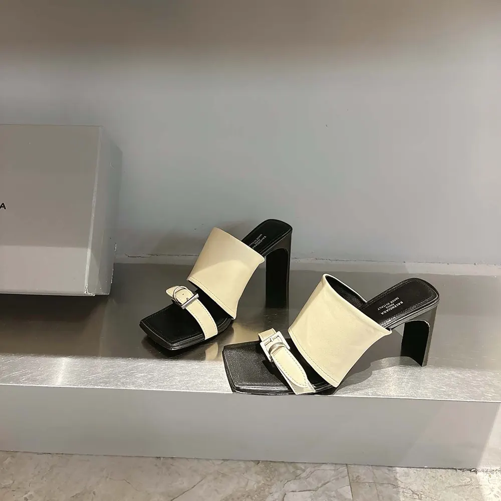 Balenciaga Women Bel Air 80mm Sandal in Soya Smooth Calfskin - image 4