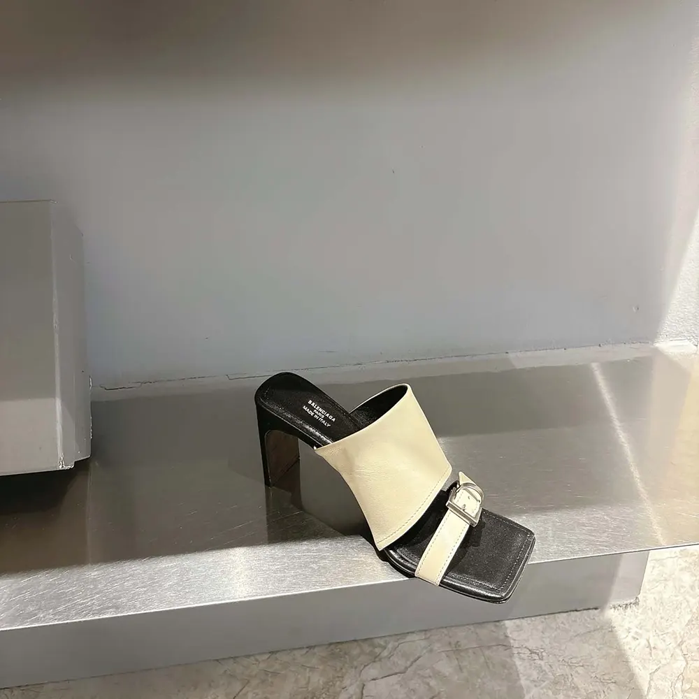 Balenciaga Women Bel Air 80mm Sandal in Soya Smooth Calfskin - image 8
