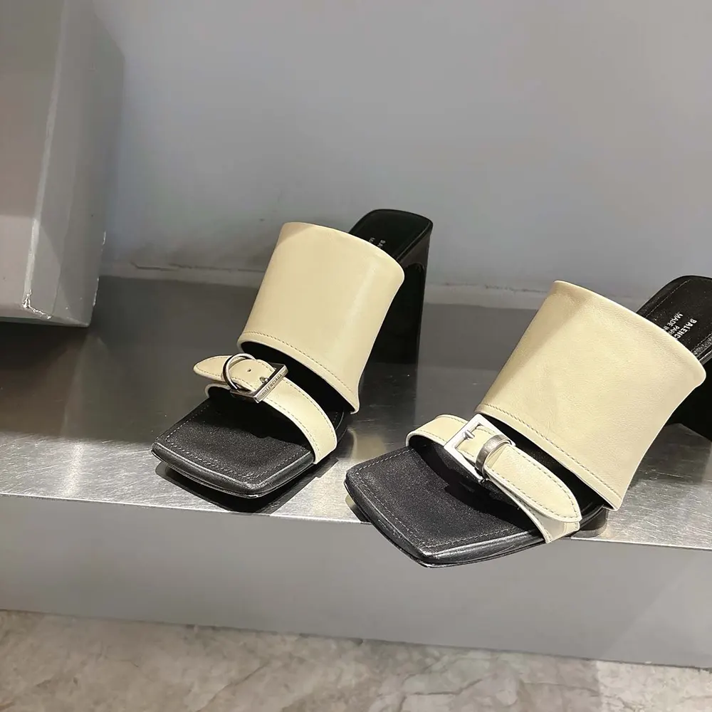 Balenciaga Women Bel Air 80mm Sandal in Soya Smooth Calfskin - image 7