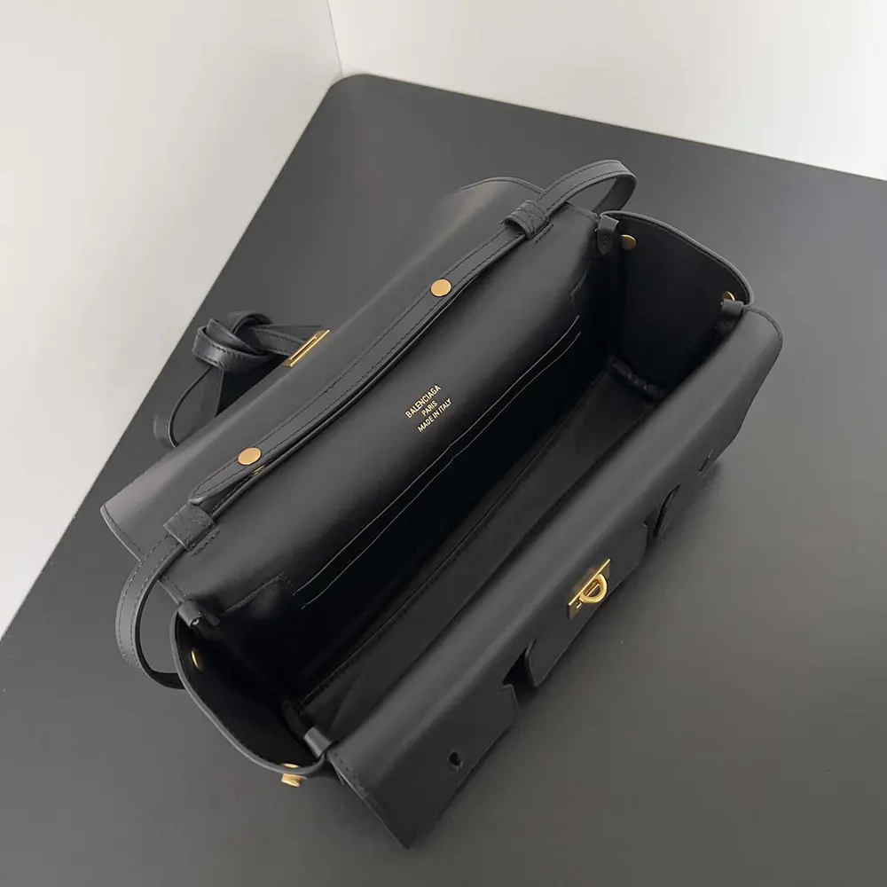 Balenciaga Women Bel Air Clutch On Strap Small in Black Smooth Calfskin - image 5