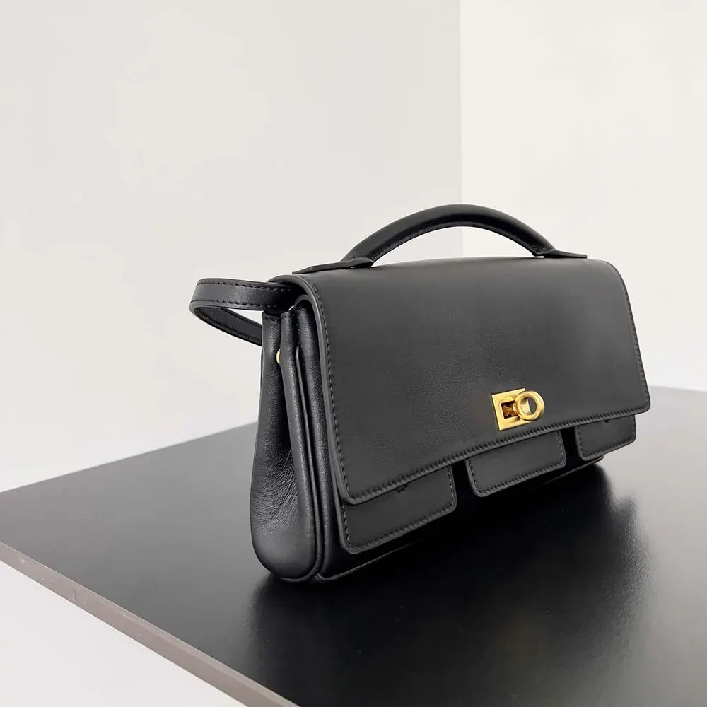 Balenciaga Women Bel Air Clutch On Strap Small in Black Smooth Calfskin - image 4