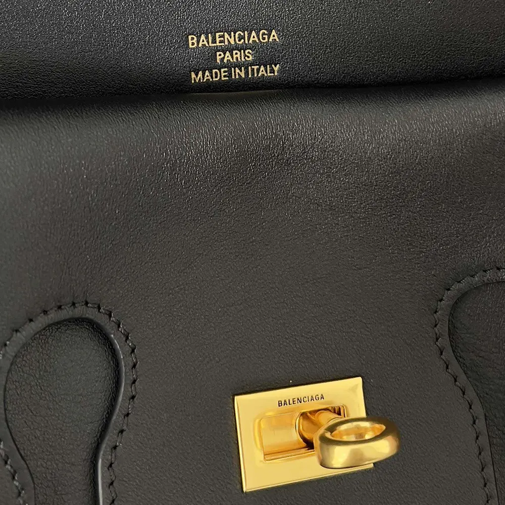 Balenciaga Women Bel Air Clutch On Strap Small in Black Smooth Calfskin - image 9