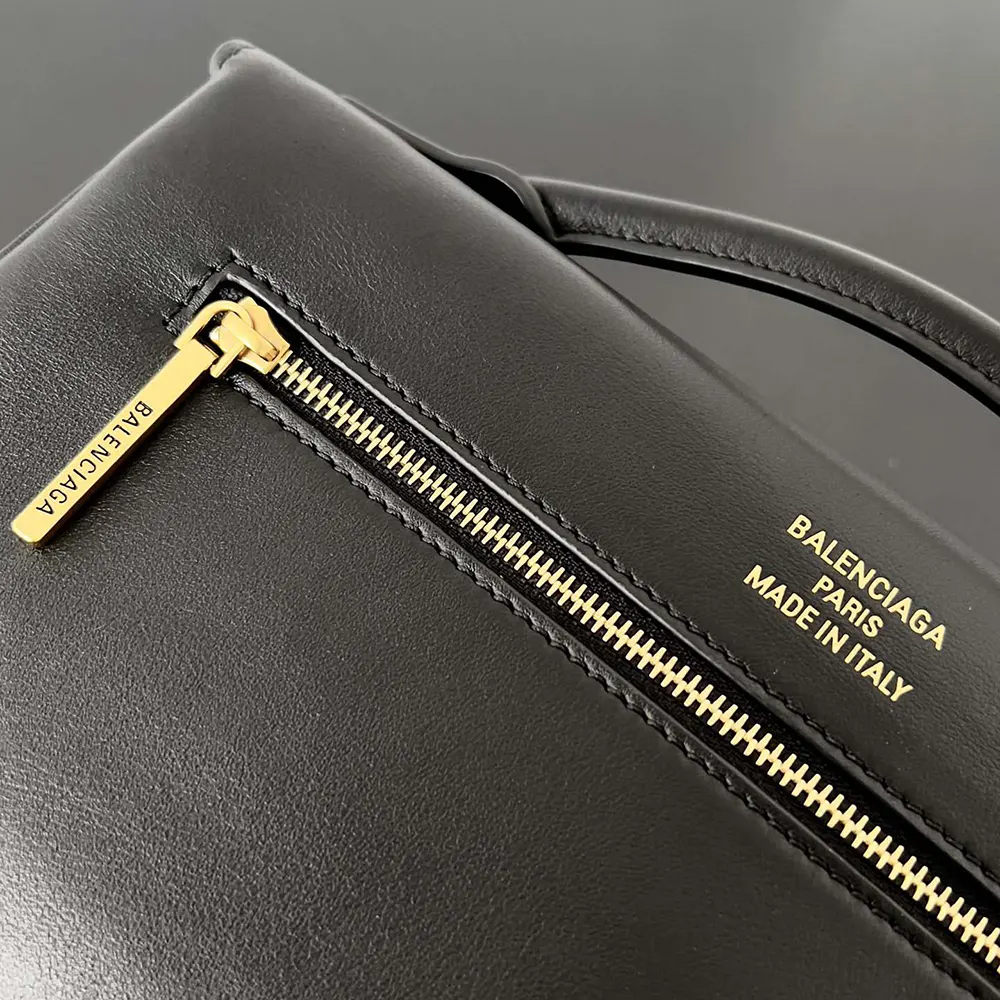 Balenciaga Women Bel Air Clutch On Strap Small in Black Smooth Calfskin - image 8