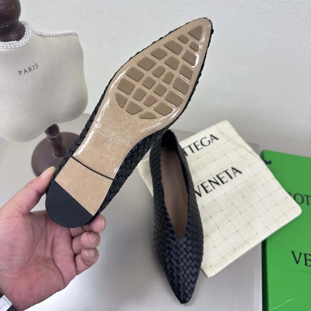 Bottega Veneta Women Sofia Ballerina in Padded Intreccio Leather-Black - image 10