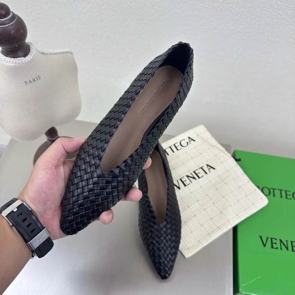 Bottega Veneta Women Sofia Ballerina in Padded Intreccio Leather-Black - image 5