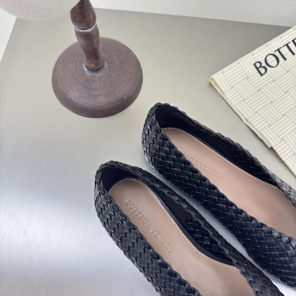 Bottega Veneta Women Sofia Ballerina in Padded Intreccio Leather-Black - image 8
