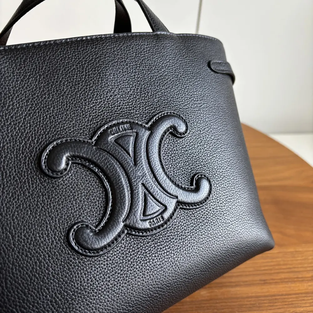 Celine Unisex Mini Cabas Anais Cuir Triomphe in Grained Calfskin-Black - image 9